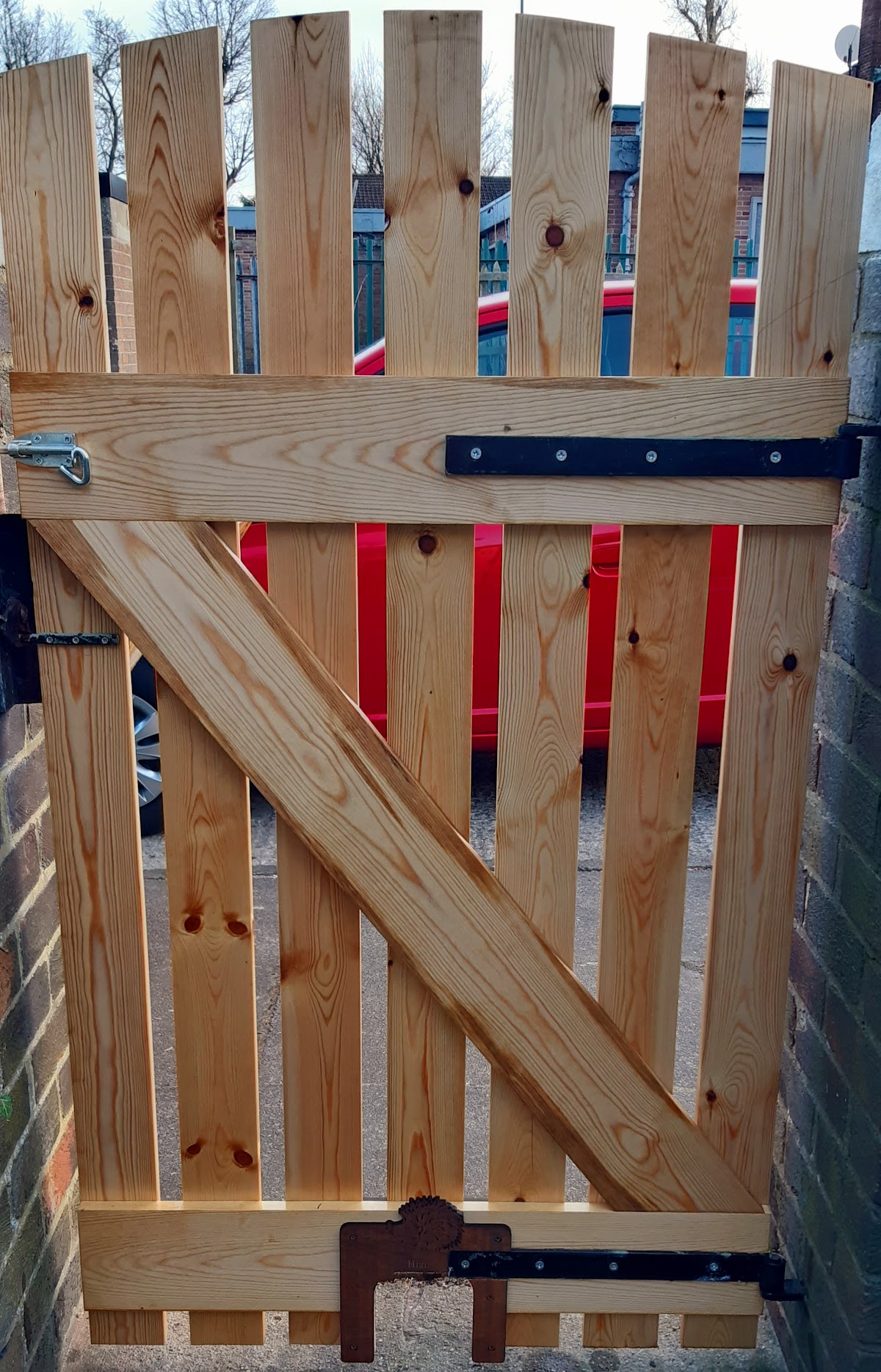 Handmade braced and ledged timber gate
